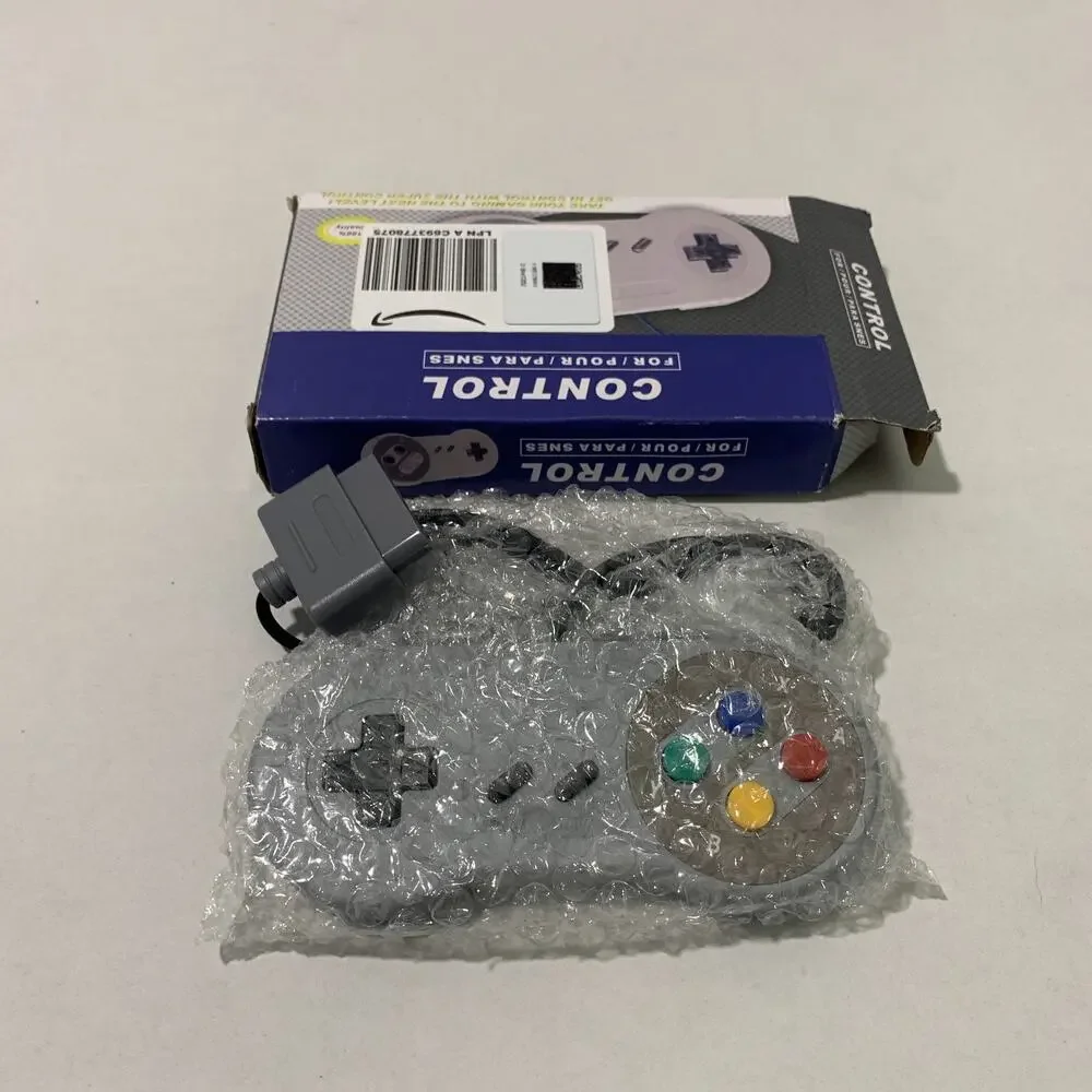 Controller For Super Nintendo Wired Gray SNES Gaming